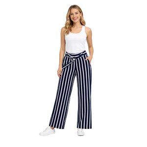Double Take Wide Leg Nautical Stripe Palazzo Pants Medium